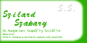 szilard szapary business card